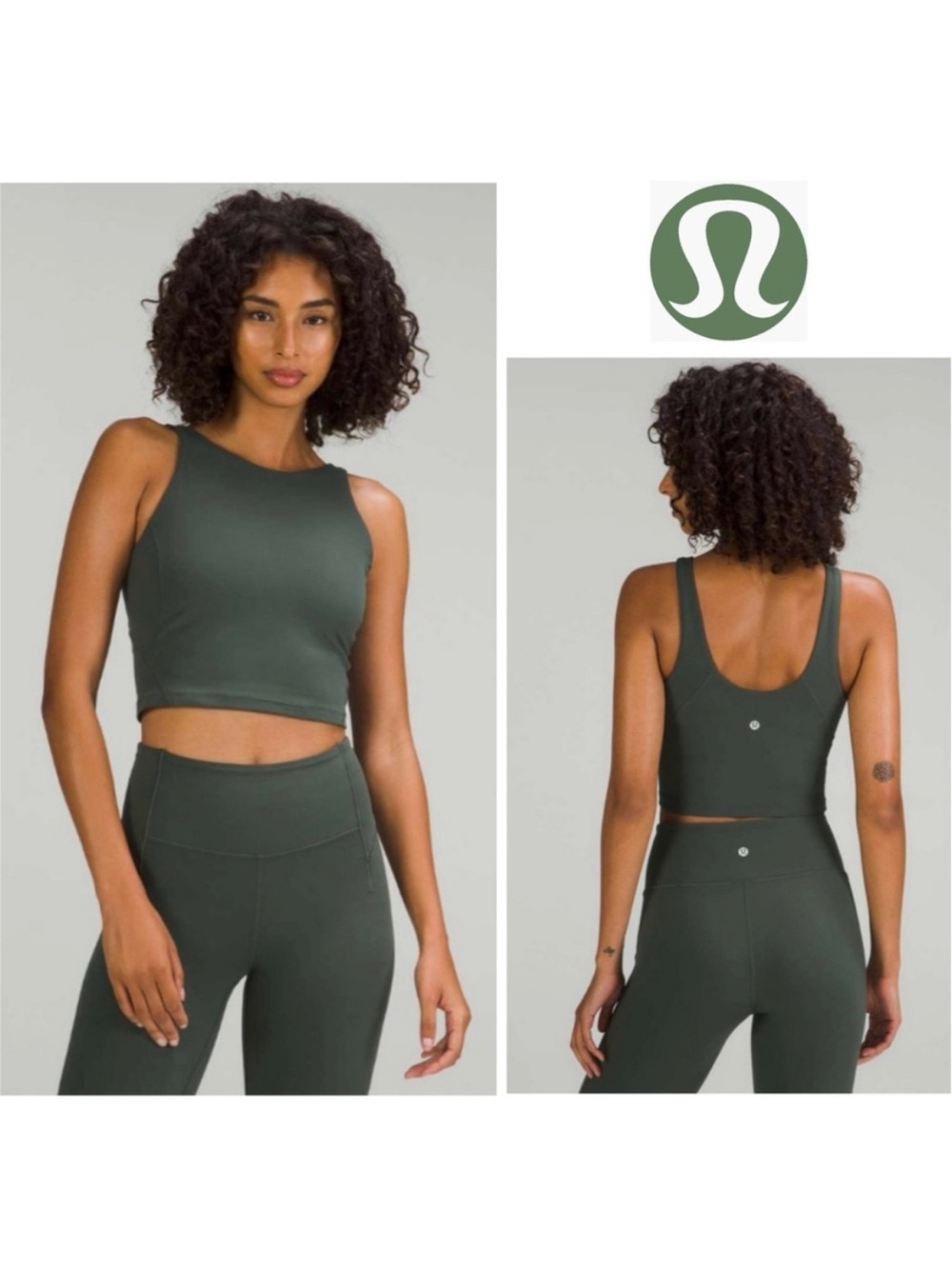 Lululemon Align High-Neck Tank Top in Smoked Spruce Green Size 2